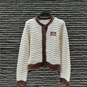 Miu Miu White and Brown Women's Cardigan